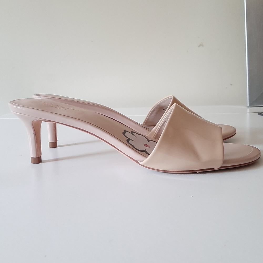 Kate Spade Cream Sandals with Kitten Heel